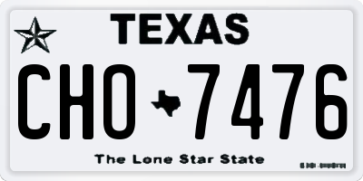 TX license plate CHO7476
