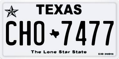 TX license plate CHO7477