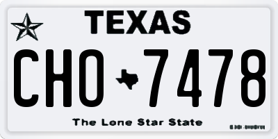 TX license plate CHO7478