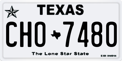 TX license plate CHO7480