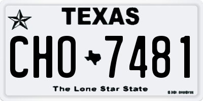 TX license plate CHO7481