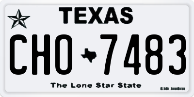 TX license plate CHO7483