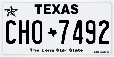 TX license plate CHO7492