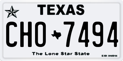 TX license plate CHO7494