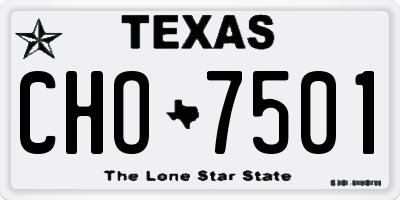 TX license plate CHO7501