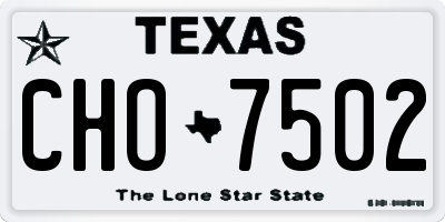 TX license plate CHO7502