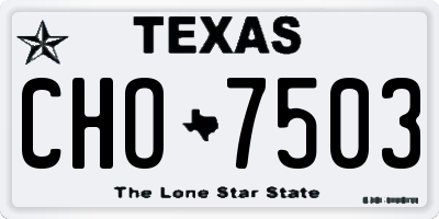 TX license plate CHO7503