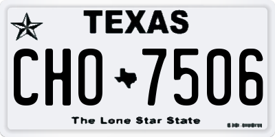 TX license plate CHO7506