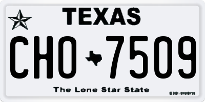 TX license plate CHO7509