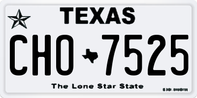 TX license plate CHO7525