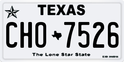 TX license plate CHO7526