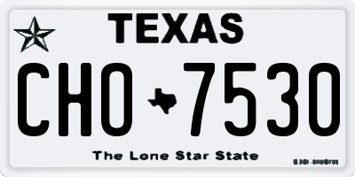 TX license plate CHO7530