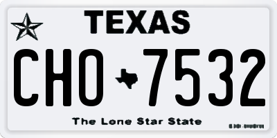 TX license plate CHO7532