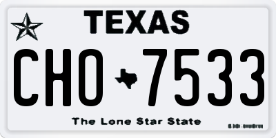 TX license plate CHO7533