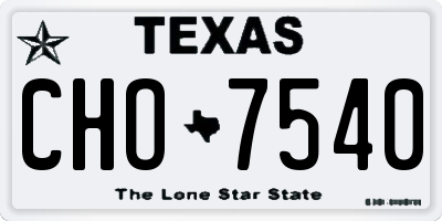 TX license plate CHO7540