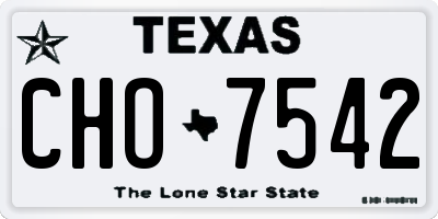 TX license plate CHO7542