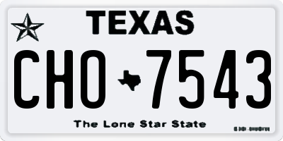 TX license plate CHO7543