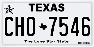 TX license plate CHO7546