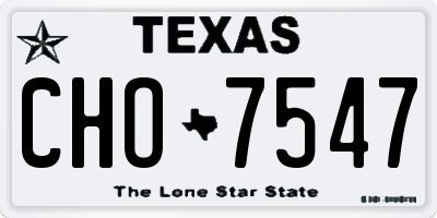 TX license plate CHO7547