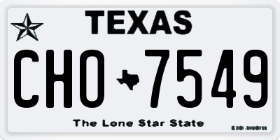TX license plate CHO7549