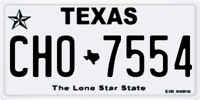 TX license plate CHO7554