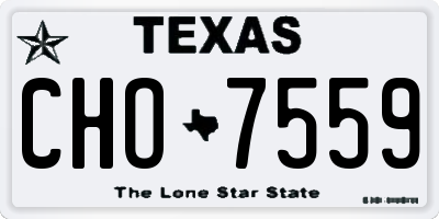 TX license plate CHO7559