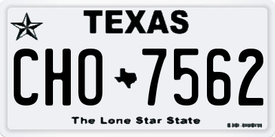 TX license plate CHO7562