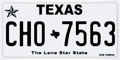 TX license plate CHO7563