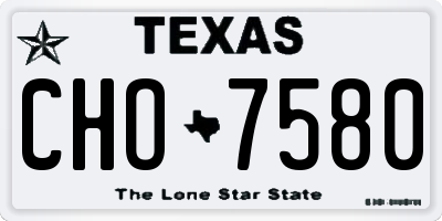 TX license plate CHO7580