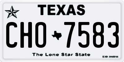 TX license plate CHO7583
