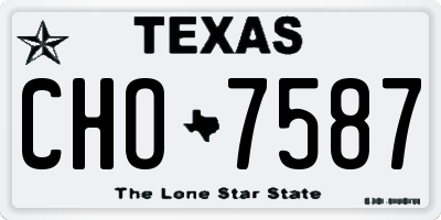 TX license plate CHO7587