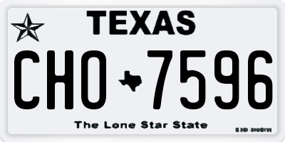 TX license plate CHO7596