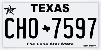 TX license plate CHO7597
