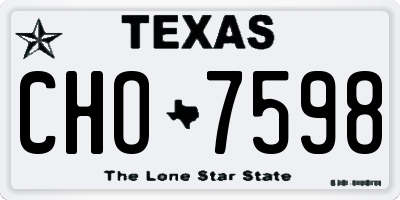 TX license plate CHO7598