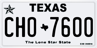 TX license plate CHO7600