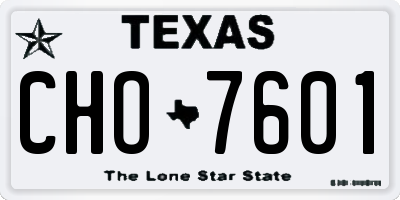 TX license plate CHO7601
