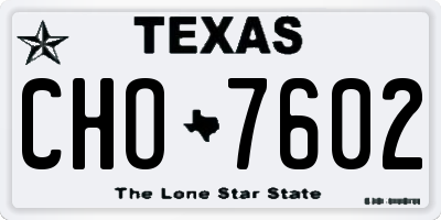 TX license plate CHO7602