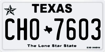 TX license plate CHO7603
