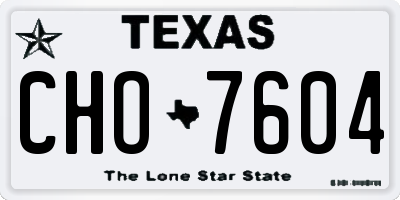 TX license plate CHO7604