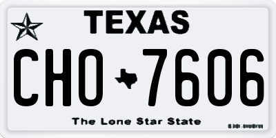 TX license plate CHO7606