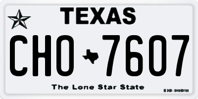 TX license plate CHO7607