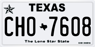 TX license plate CHO7608