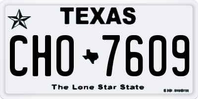 TX license plate CHO7609