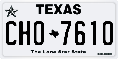 TX license plate CHO7610