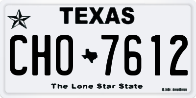 TX license plate CHO7612