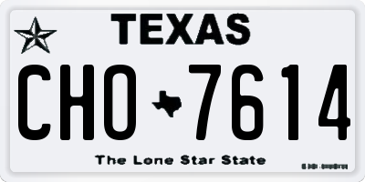 TX license plate CHO7614