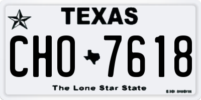 TX license plate CHO7618