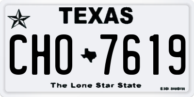 TX license plate CHO7619