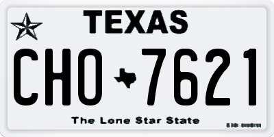 TX license plate CHO7621