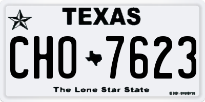 TX license plate CHO7623